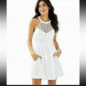 White Eyelet Lily Pulitzer Dress with pockets